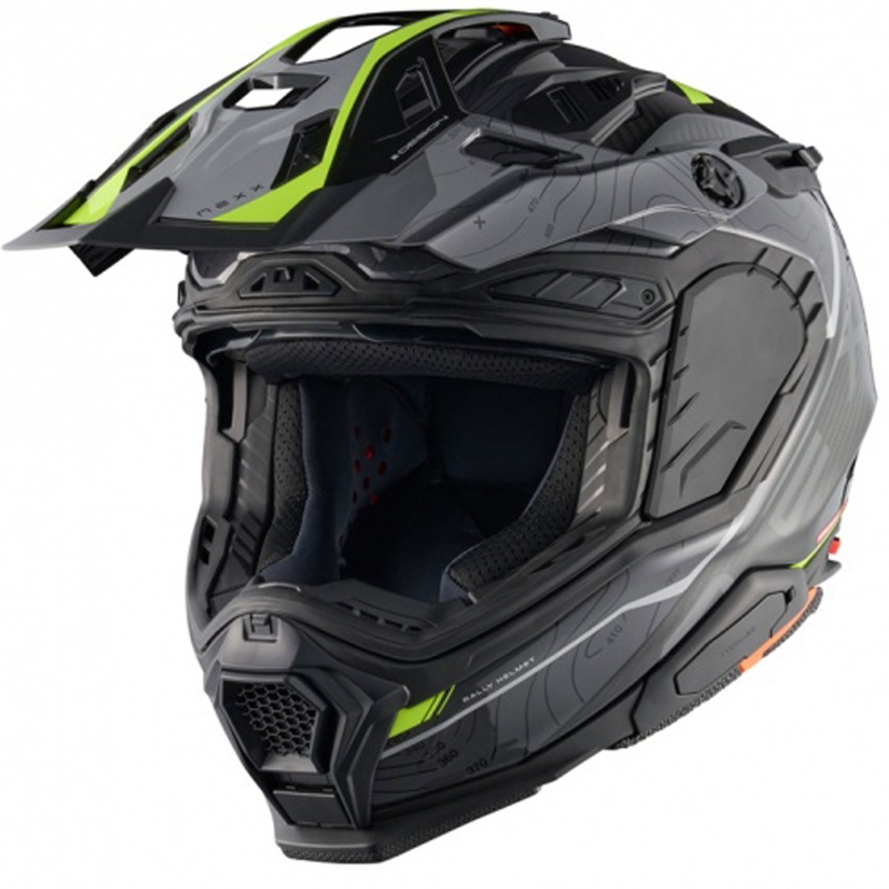 Enduro moto kaciga Nexx X.WED3 Furka sivo-fluo žuta