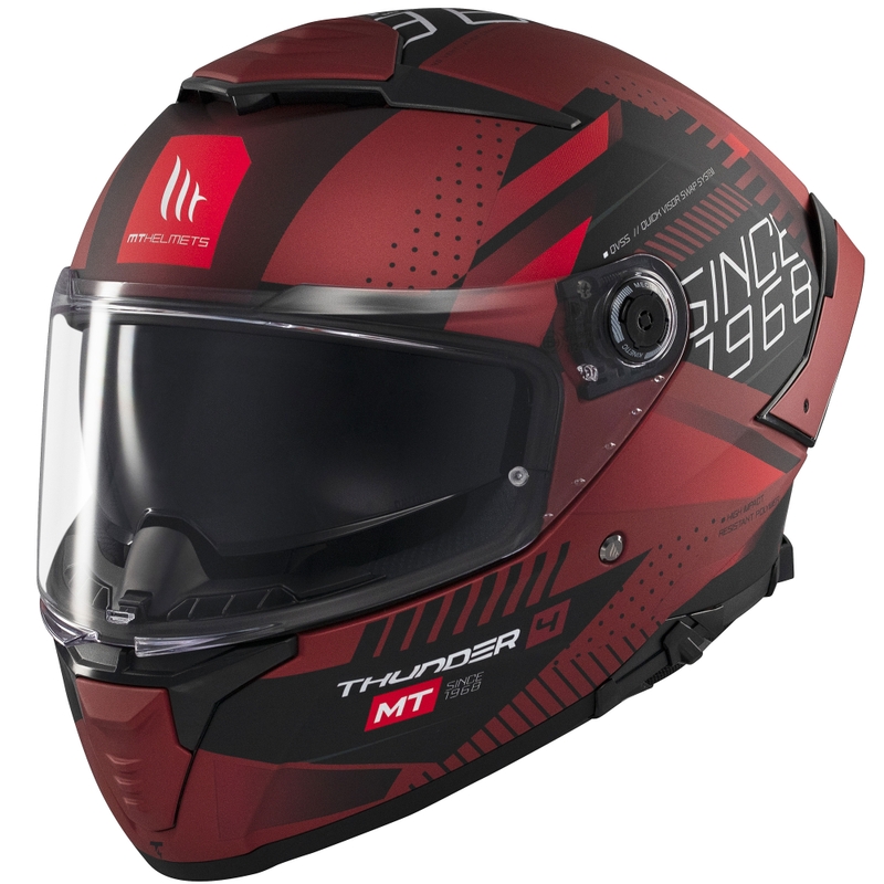 Integralna motociklistička kaciga MT Thunder 4 SV Luminence mat crvena