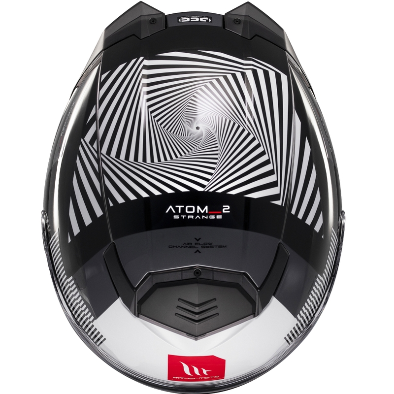 Motociklistička kaciga na preklop MT Atom 2 SV Strange crno-bijelo-siva