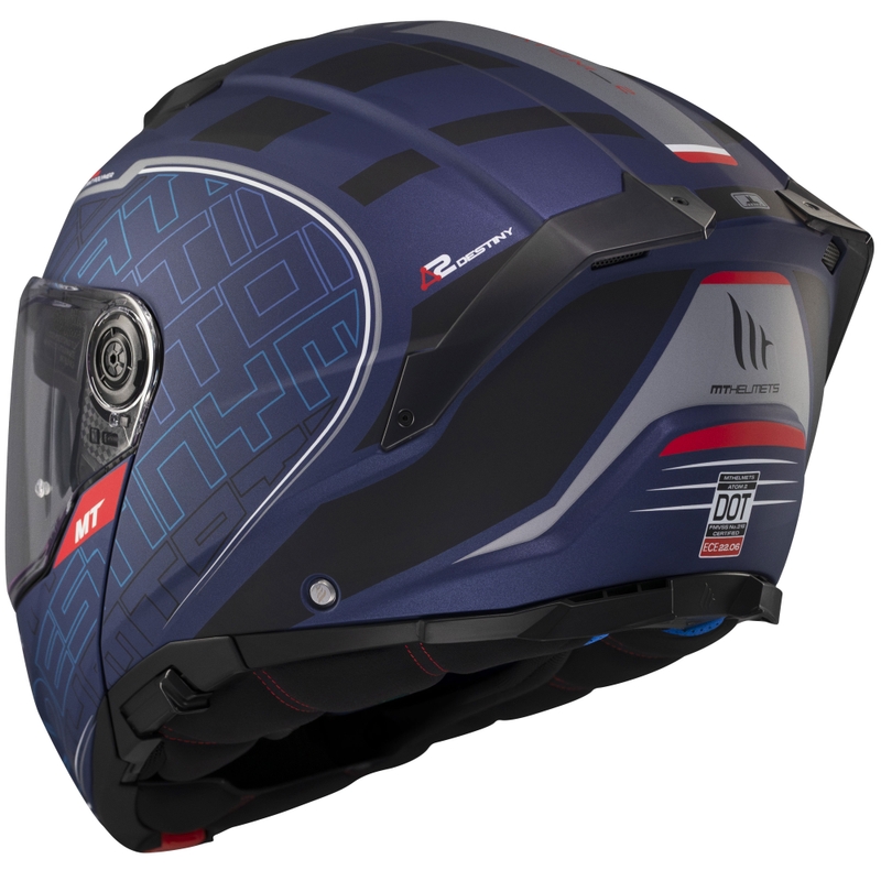 Motociklistička kaciga na preklop MT Atom 2 SV Destiny mat plavo-crna