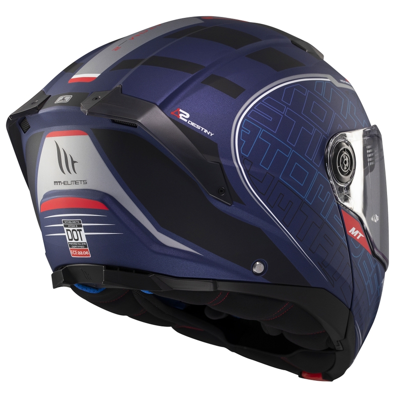 Motociklistička kaciga na preklop MT Atom 2 SV Destiny mat plavo-crna