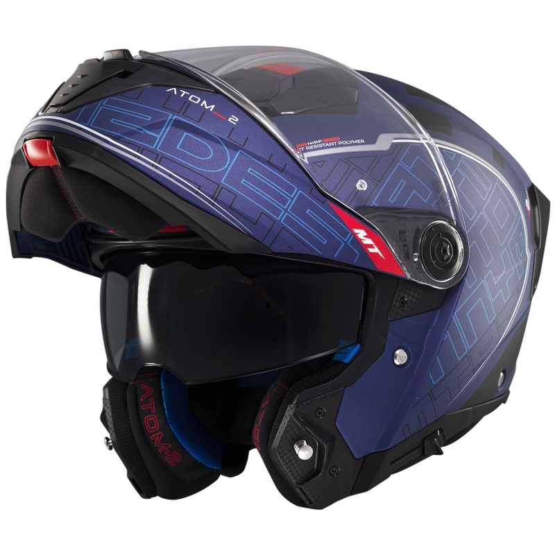 Motociklistička kaciga na preklop MT Atom 2 SV Destiny mat plavo-crna