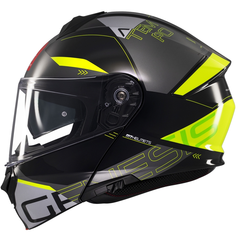 Motociklistička kaciga na preklop MT Genesis SV Atempo crno-siva-fluo žuta
