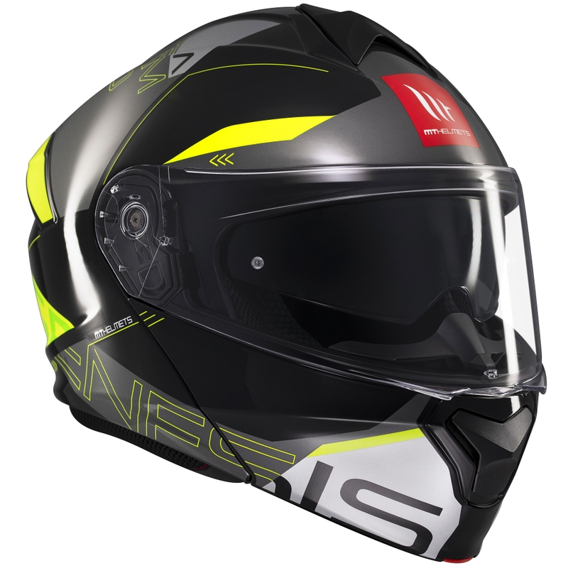 Motociklistička kaciga na preklop MT Genesis SV Atempo crno-siva-fluo žuta