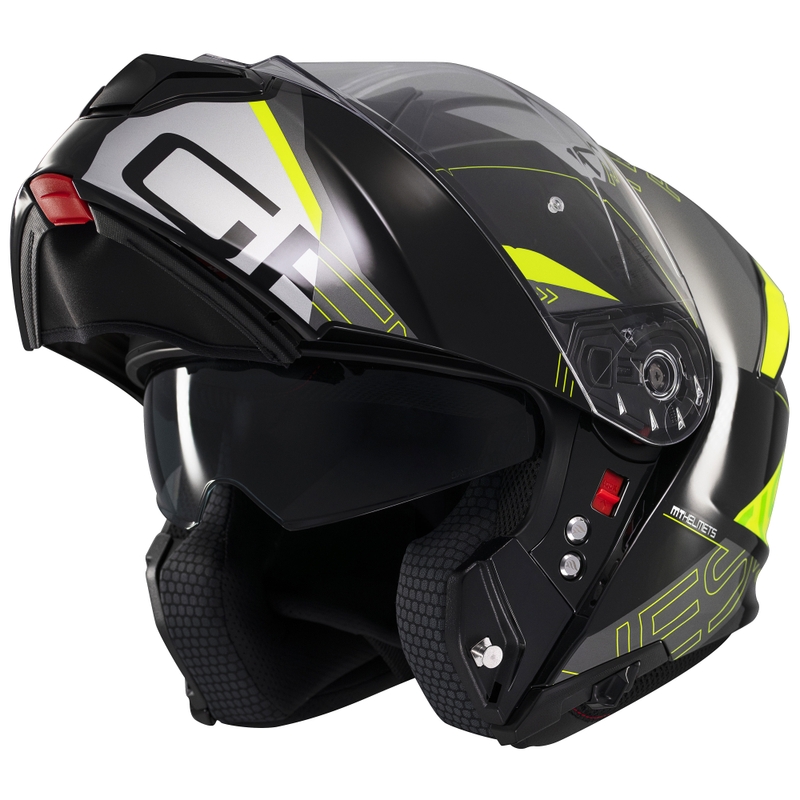 Motociklistička kaciga na preklop MT Genesis SV Atempo crno-siva-fluo žuta