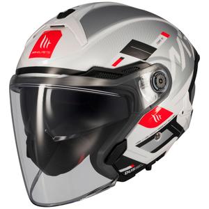 Otvorena motociklistička kaciga MT Cosmo SV Silence bijelo-siva
