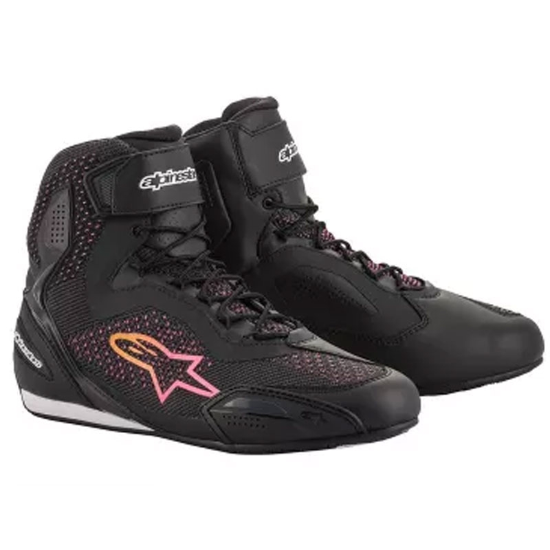 Alpinestars Stella Faster 3 Rideknit ženske motociklističke čizme crno-žuto-ružičaste