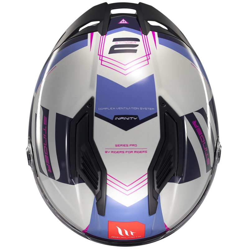 Integralna motociklistička kaciga MT Stinger 2 Tron sivo-ljubičasto-roza