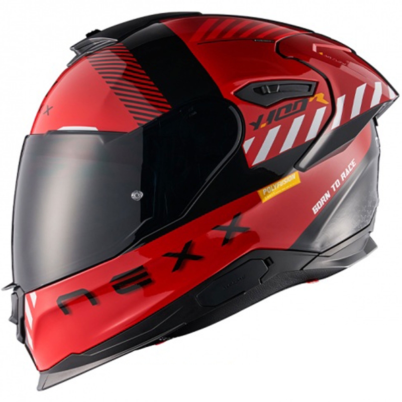 NEXX Y.100R Fade motociklistička kaciga koja pokriva cijelo lice crveno-crna