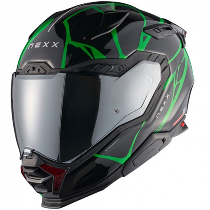 Nexx X.WST3 B-Side motociklistička kaciga koja pokriva cijelo lice crno-zelena