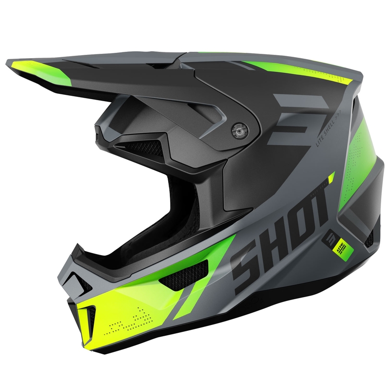 Motocross kaciga Shot Lite Ultra mat fluo žuta