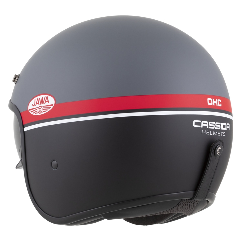 Otvorena motociklistička kaciga Cassida Oxygen 2.0 Jawa OHC mat sivo-crveno-crno-bijela