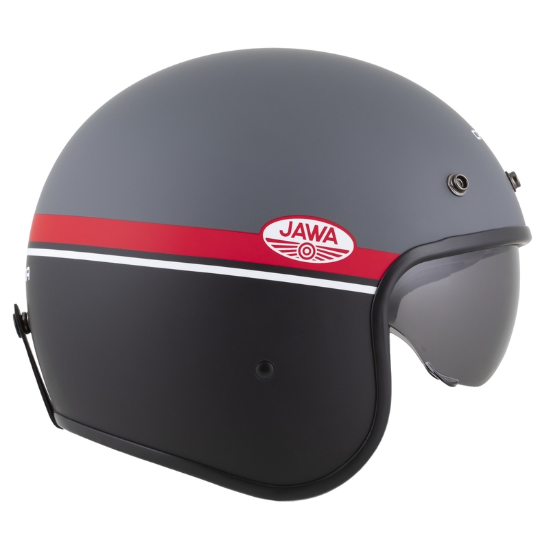 Otvorena motociklistička kaciga Cassida Oxygen 2.0 Jawa OHC mat sivo-crveno-crno-bijela