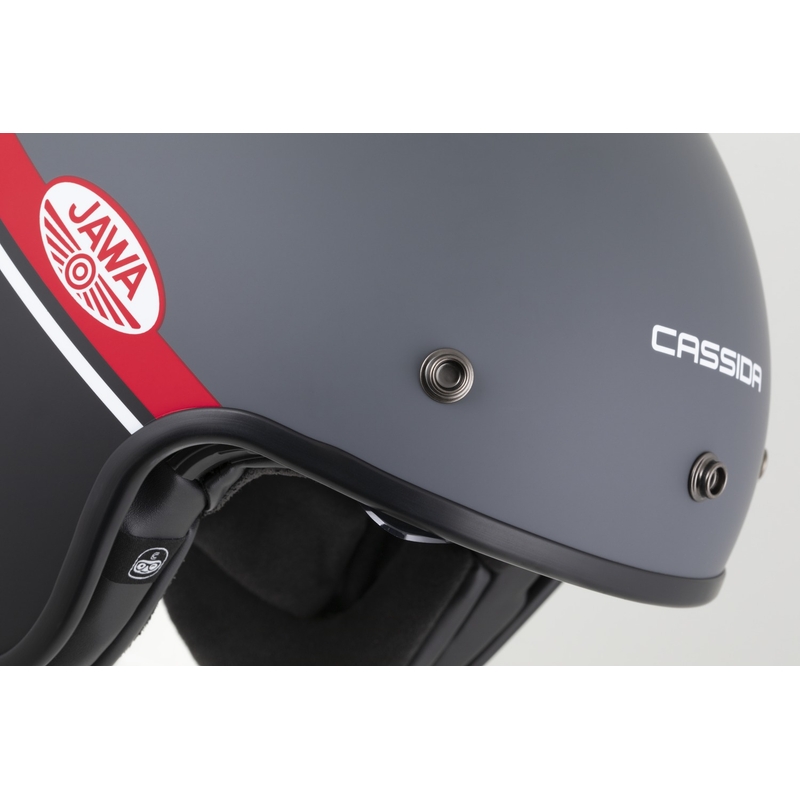Otvorena motociklistička kaciga Cassida Oxygen 2.0 Jawa OHC mat sivo-crveno-crno-bijela
