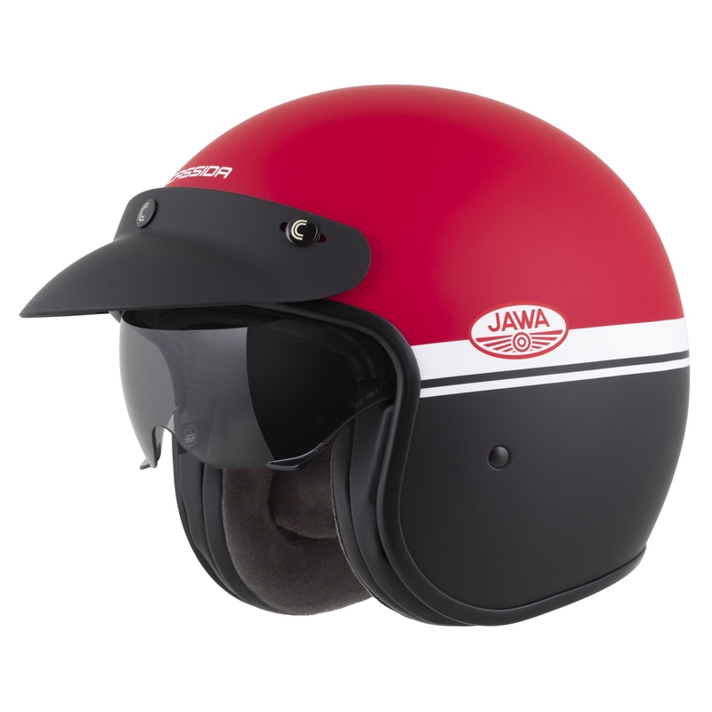 Otvorena motociklistička kaciga Cassida Oxygen 2.0 Jawa OHC mat crveno-crno-bijela