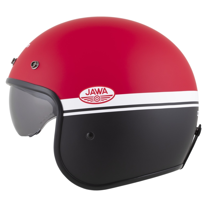 Otvorena motociklistička kaciga Cassida Oxygen 2.0 Jawa OHC mat crveno-crno-bijela
