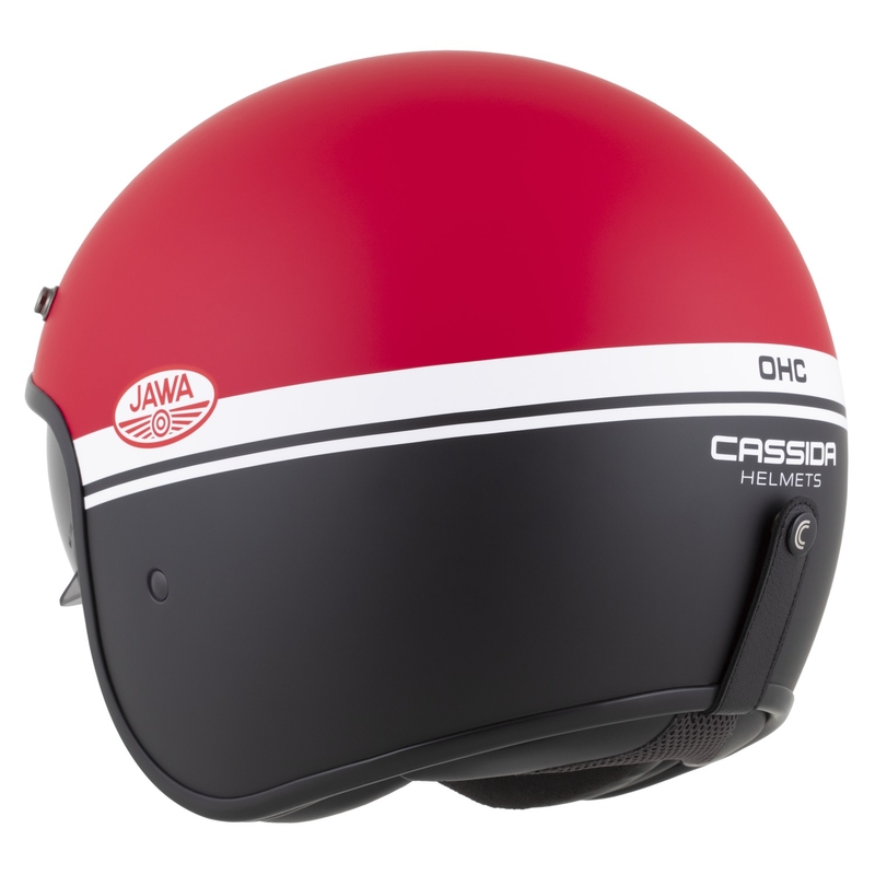 Otvorena motociklistička kaciga Cassida Oxygen 2.0 Jawa OHC mat crveno-crno-bijela