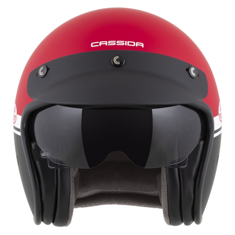 Otvorena motociklistička kaciga Cassida Oxygen 2.0 Jawa OHC mat crveno-crno-bijela