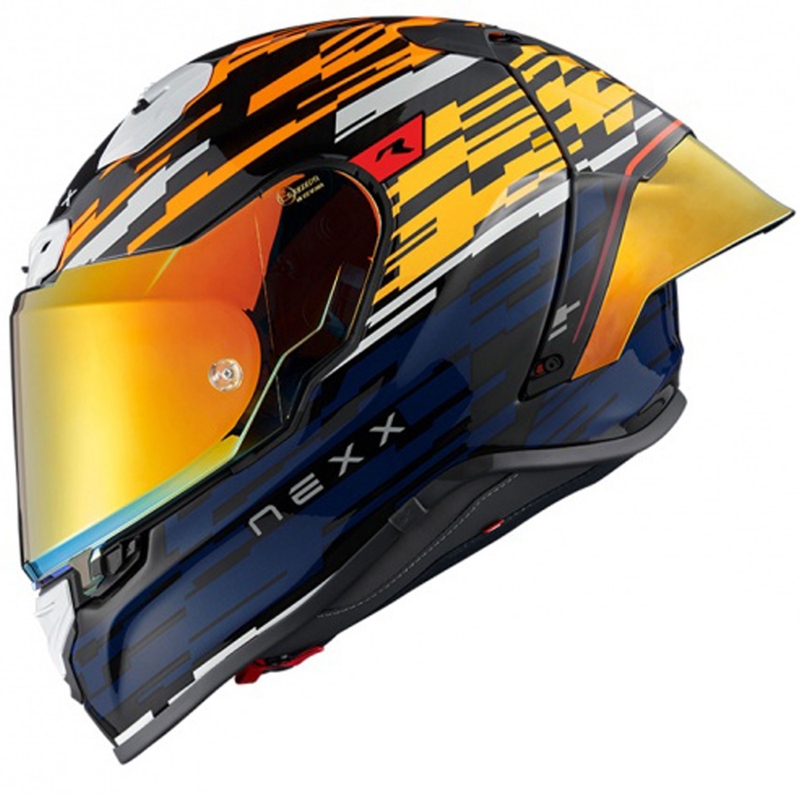Integralna moto kaciga Nexx X.R3R Glitch Racer narančasto-plava