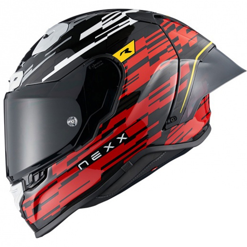 Integralna motociklistička kaciga Nexx X.R3R Glitch Racer crveno-bijela rasprodaja
