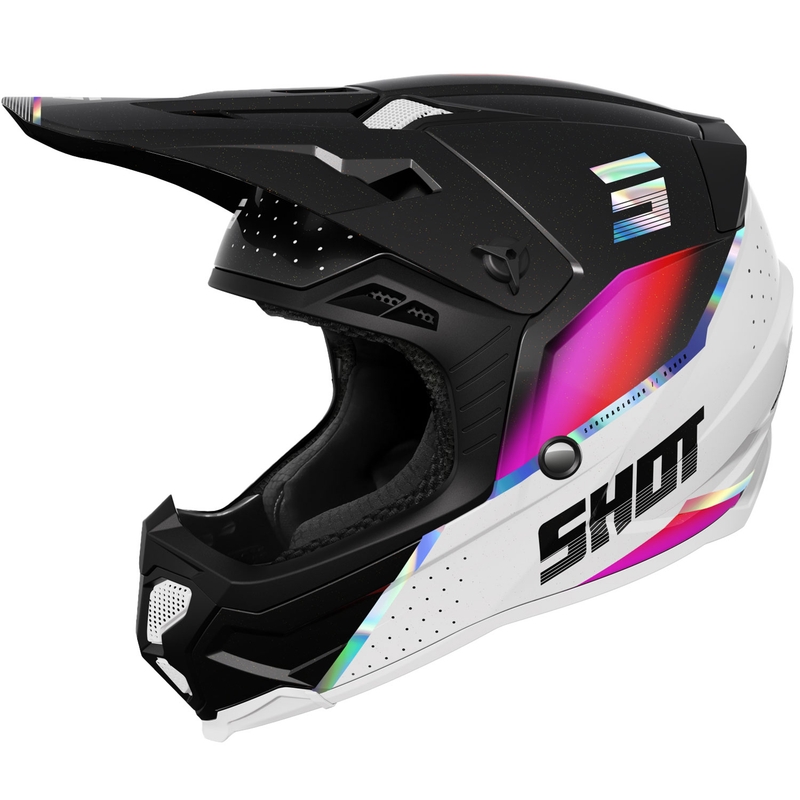 Motocross kaciga Shot Core Honor crno-holografski biser