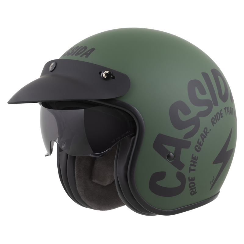 Cassida Oxygen 2.0 Gear otvorena motociklistička kaciga mat zeleno-crna