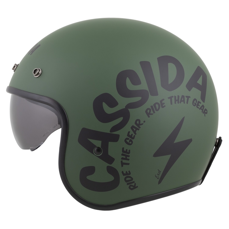 Cassida Oxygen 2.0 Gear otvorena motociklistička kaciga mat zeleno-crna