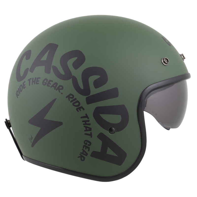 Cassida Oxygen 2.0 Gear otvorena motociklistička kaciga mat zeleno-crna