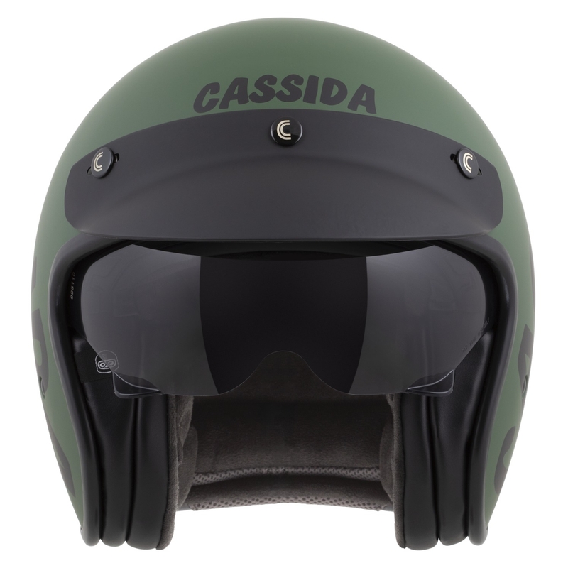 Cassida Oxygen 2.0 Gear otvorena motociklistička kaciga mat zeleno-crna
