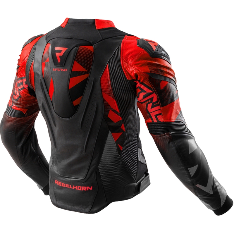 Rebelhorn Inferno kožna motociklistička jakna crno-fluo crvena