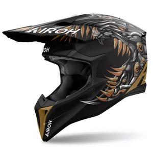 Airoh Wraaap Cyborg motocross kaciga mat crna