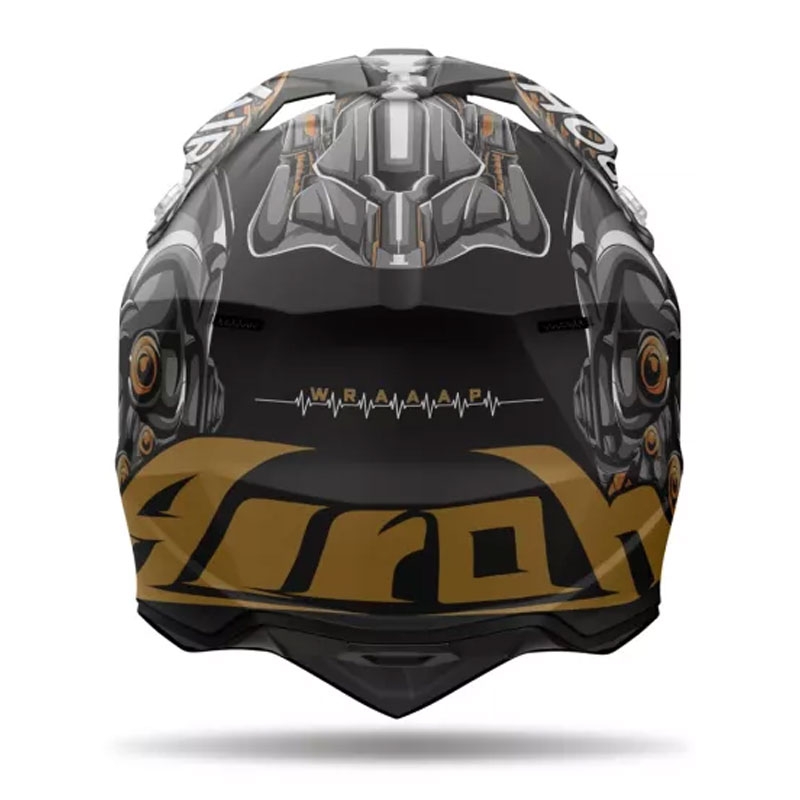 Airoh Wraaap Cyborg motocross kaciga mat crna