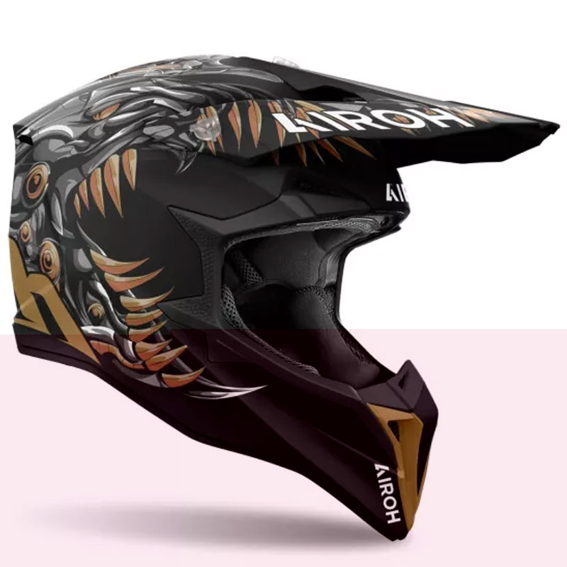 Airoh Wraaap Cyborg motocross kaciga mat crna