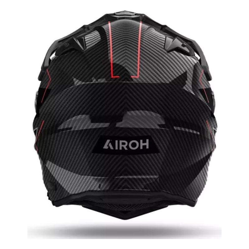 Enduro motociklistička kaciga Airoh Commander 2 Carbon Stylish crno-crvena