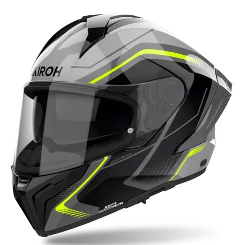 Airoh MATRYX široka motociklistička kaciga koja pokriva cijelo lice crno-sivo-žuta