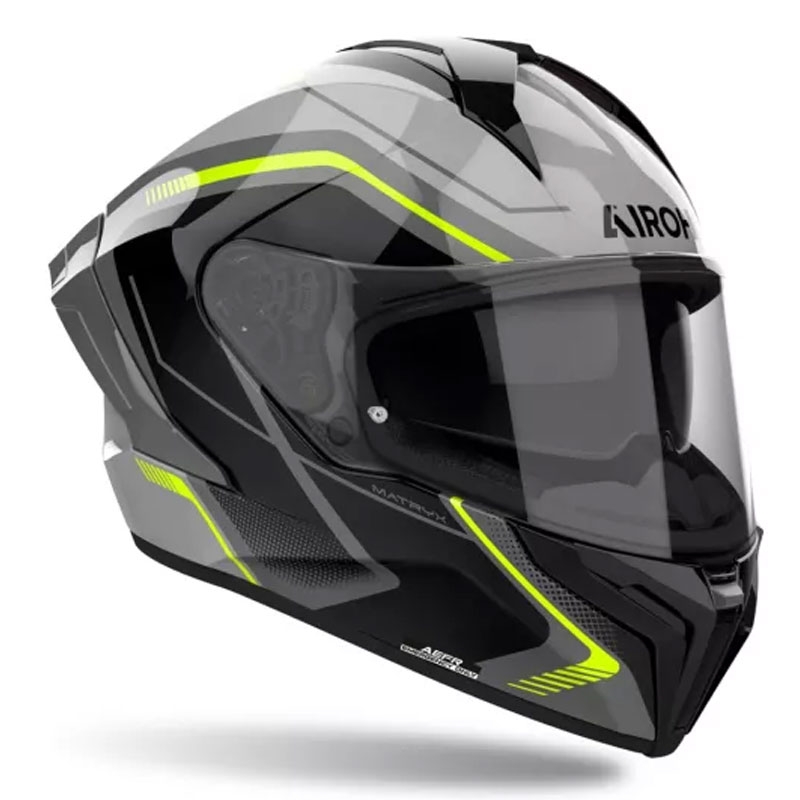 Airoh MATRYX široka motociklistička kaciga koja pokriva cijelo lice crno-sivo-žuta