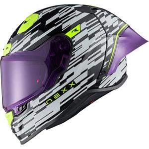 Integralna moto kaciga Nexx X.R3R Glitch Racer bijelo-fluo žuta