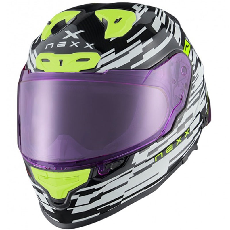 Integralna moto kaciga Nexx X.R3R Glitch Racer bijelo-fluo žuta