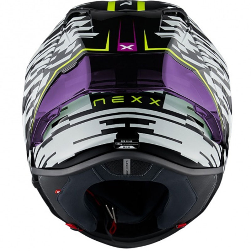 Integralna moto kaciga Nexx X.R3R Glitch Racer bijelo-fluo žuta