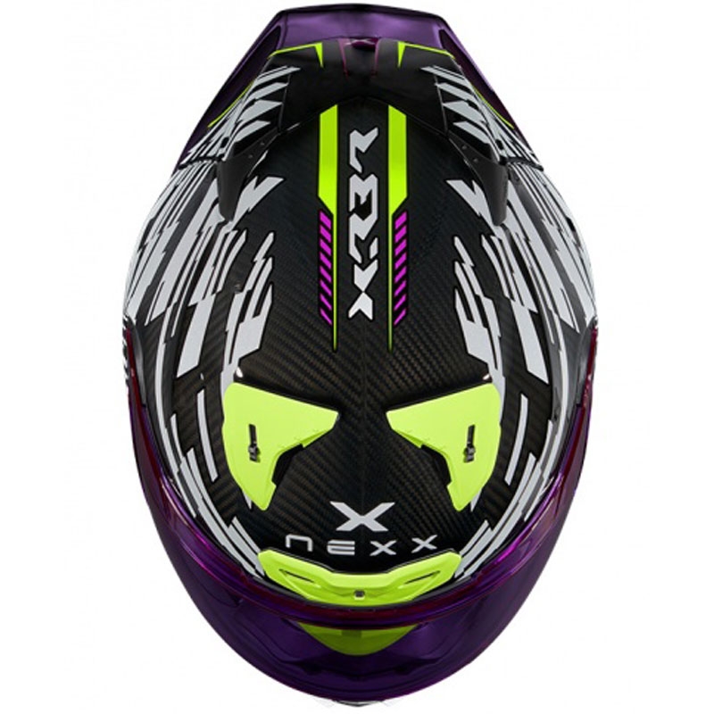 Integralna moto kaciga Nexx X.R3R Glitch Racer bijelo-fluo žuta
