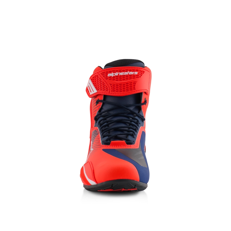 Alpinestars Faster-4 motociklističke čizme MM93 kolekcija fluo crveno-plavo-bijele