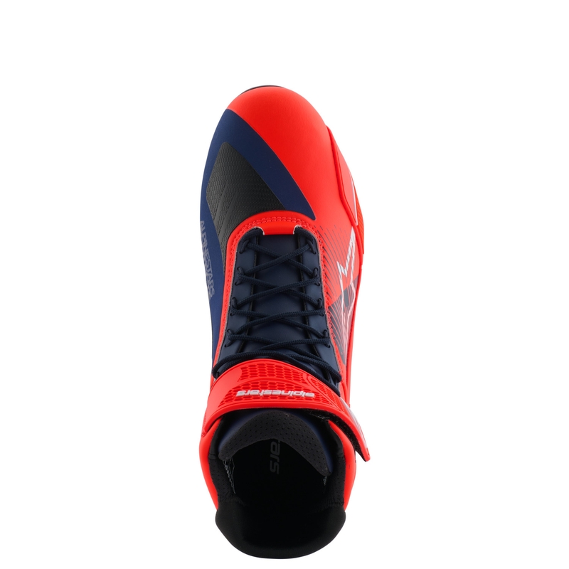 Alpinestars Faster-4 motociklističke čizme MM93 kolekcija fluo crveno-plavo-bijele