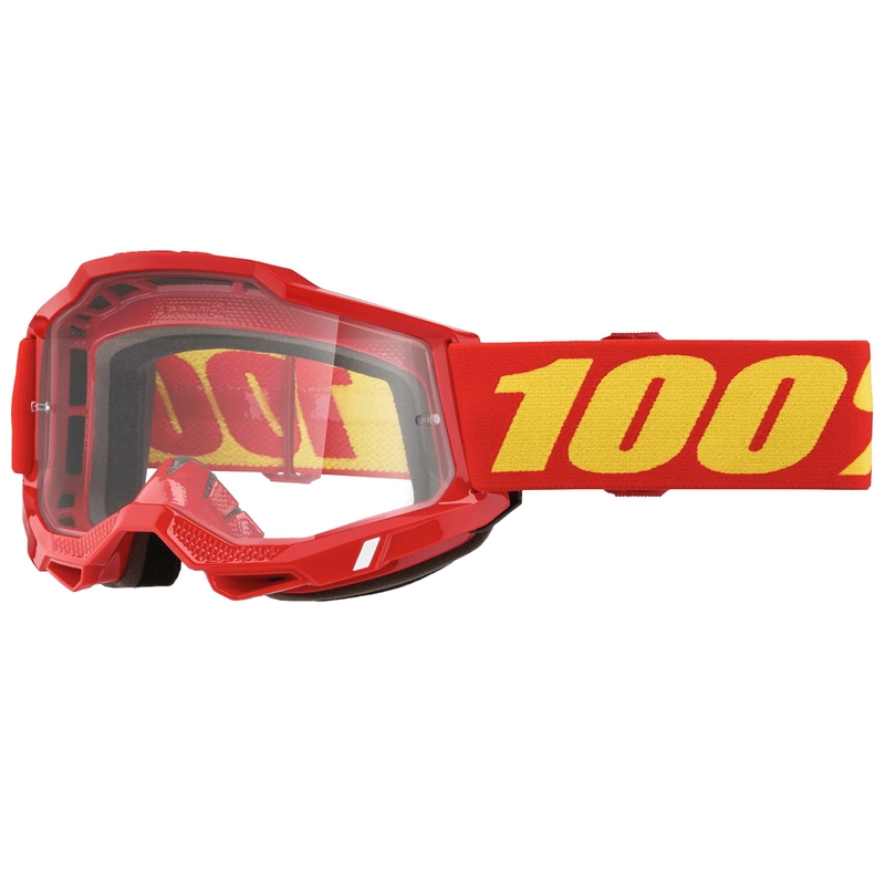 Dječje motokros naočale 100% ACCURI 2 crvene s prozirnim pleksiglasom