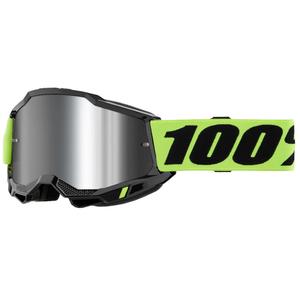 Dječje naočale za motocross 100% ACCURI 2 USA žute sa srebrnim zrcalnim pleksiglasom