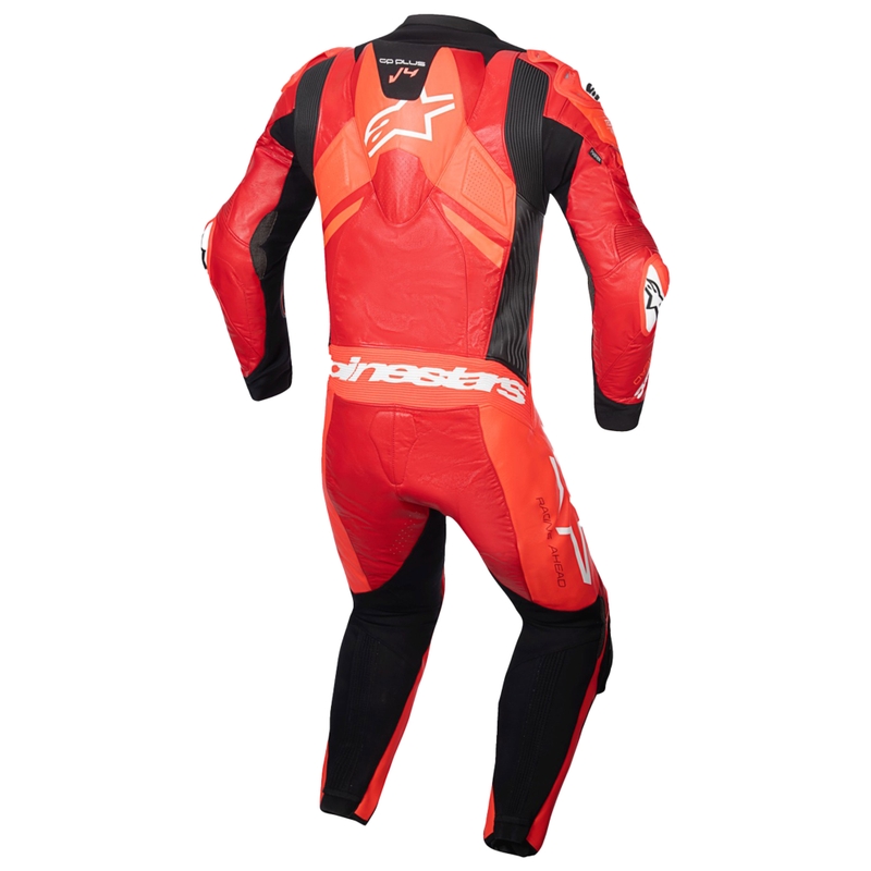 Jednodijelno kožno motociklističko odijelo Alpinestars GP Plus V4 Sprint, Tech-air kompatibilno, Fluo crveno-crveno-bijelo-crno