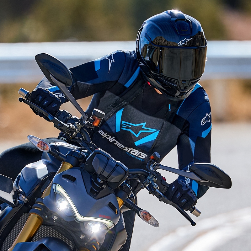 Alpinestars T-Stunt Air motoristička jakna crna-plava-svijetlo plava