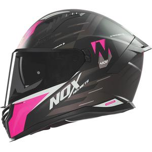 Motociklistička kaciga za cijelo lice NOX N401 Crower mat crno-ružičasta