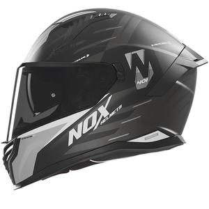 NOX N401 Crower motociklistička kaciga za cijelo lice mat crno-srebrna