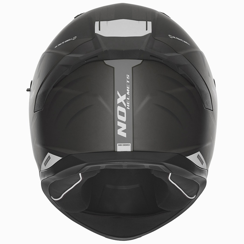 NOX N401 Crower motociklistička kaciga za cijelo lice mat crno-srebrna
