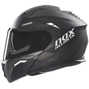 Motociklistička kaciga na preklop NOX N968 Ultra mat crno-bijela